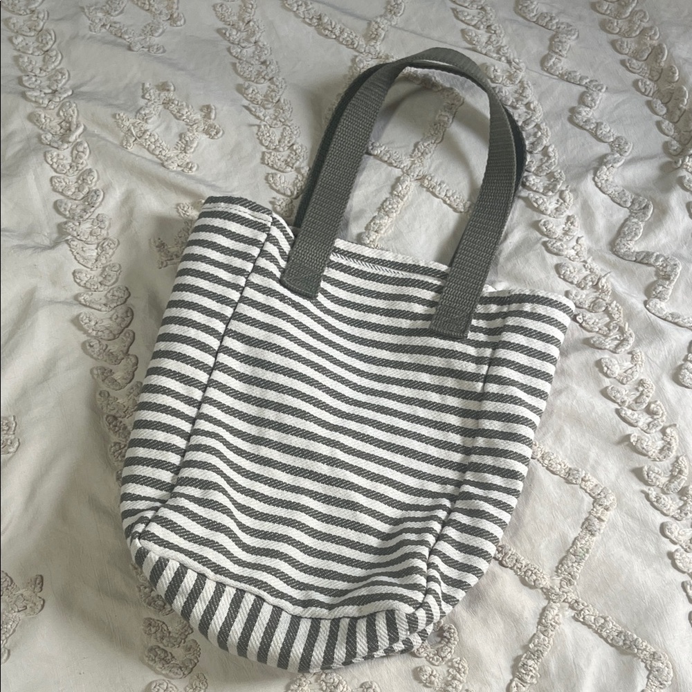 Thirty-One Olive green and White Striped Tote